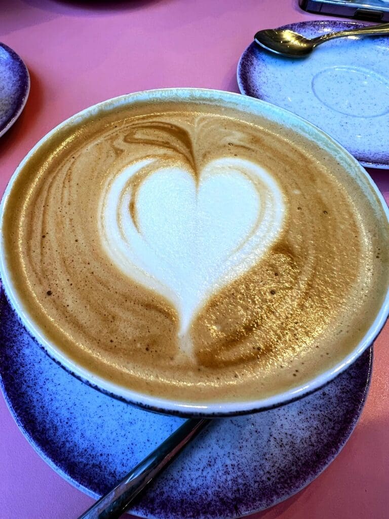 Cappuccino with a heart for a sweet spot