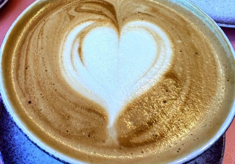 Cappuccino with a heart for a sweet spot